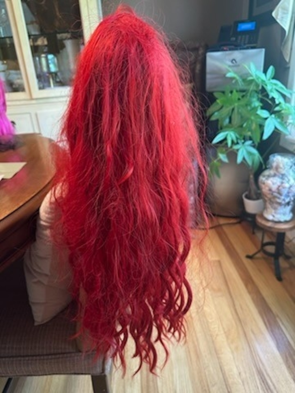 Vibrant Red Long Wavy Women's Wig